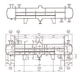 固定管板形熱交換器設計図